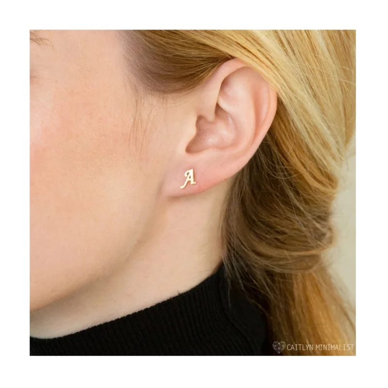 Alphabet Stud Earrings English Alphabet Stud Earrings Personalized Earrings