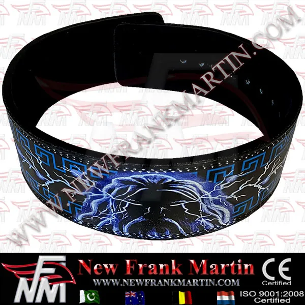 NFM Lever Buckle Belt Anime Weight lifting Character Zeus Print Demon Power Lifting Gym Training Leather PU OEM ODM Custom Logo