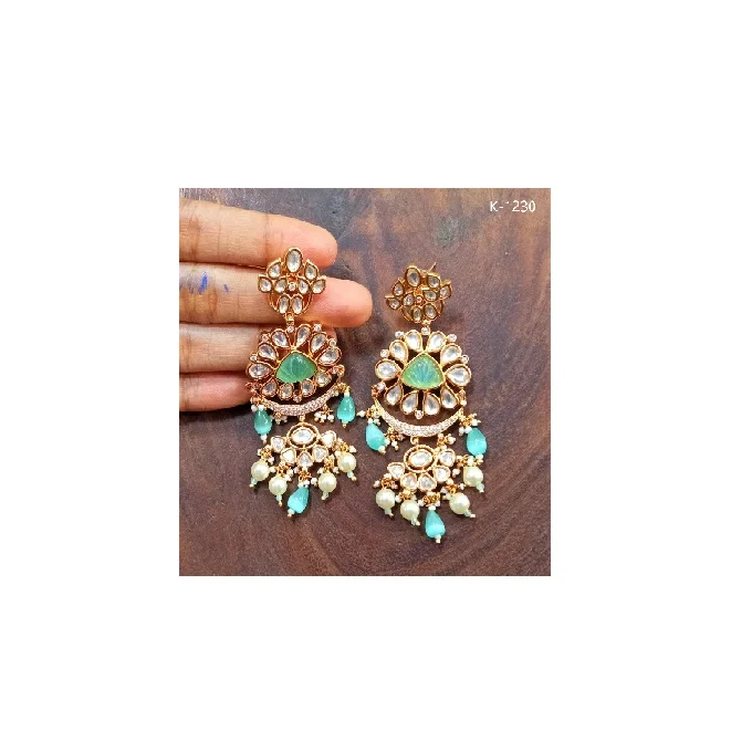 Серьги KUNDAN для невесты-KUNDAN & антикварные-серьги-D009000181 или женские модные ювелирные 2022