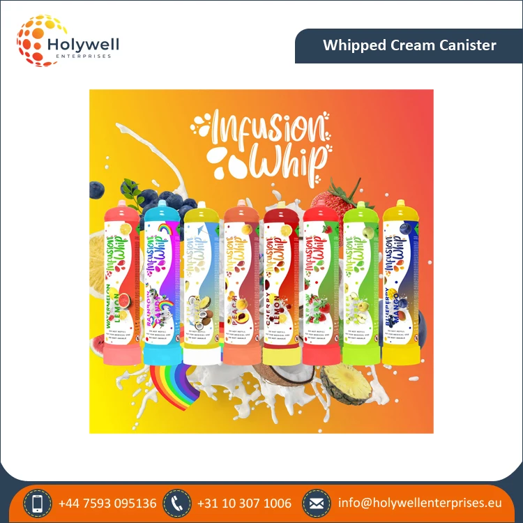 Wholesale Selling High Grade 580g Pack 100% Steel Metal Infusion Whip Peach Flavor Cream Whipped Charger Cylinder