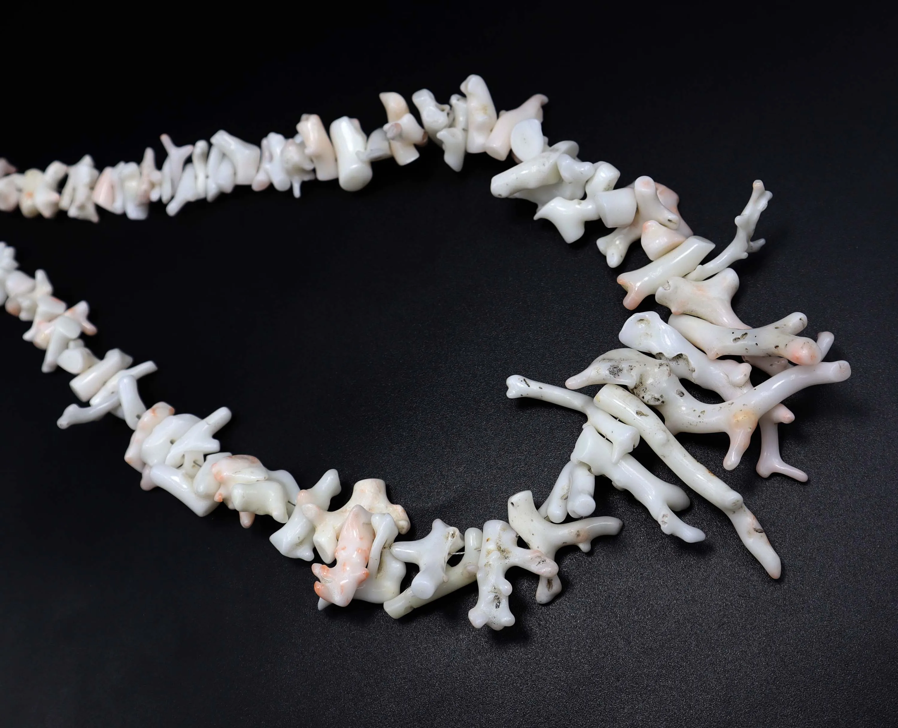 Natural White Coral Gemstone Japanese White Coral Branch Necklace Stick Coral Beads Polished Top Quality 16 Inch