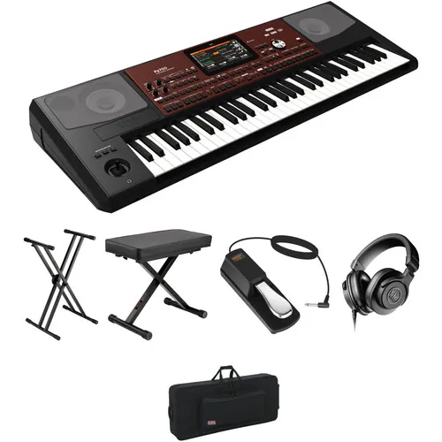 Best Price Discount Korg Pa700 61-Key Pro Arranger Keyboard Kit with X-Stand X-Bench Pedal Headphones and Bag