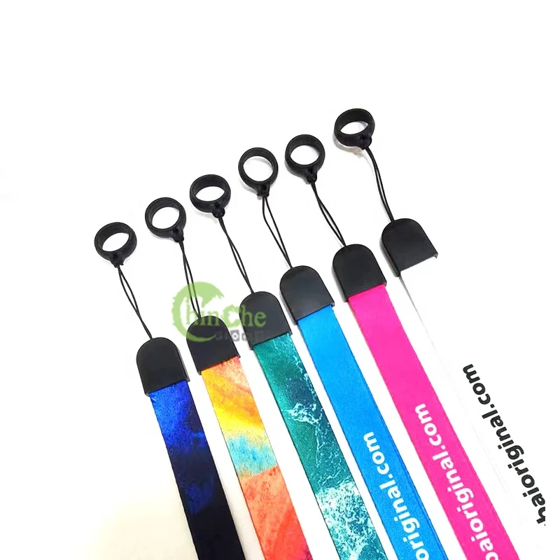 Custom silicone rubber ring rope neck strap wholesale key chain ring cord lanyard for pen holder