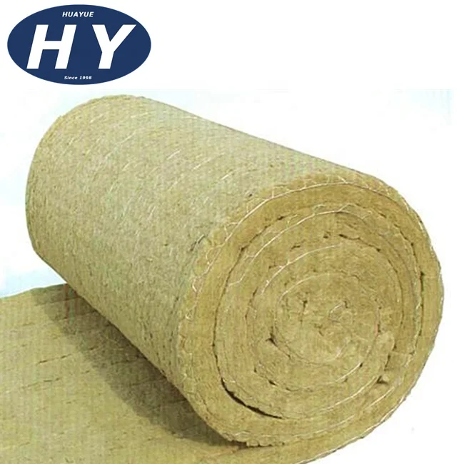 Huayue New Material China Factory Stone Mineral Rock Wool Blanket With Wire Mesh For Duct Acoustic Insulation