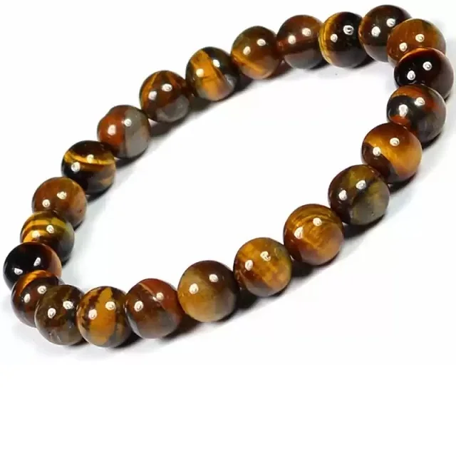 Wholesale Tiger Eye Bracelet 8 mm Nature Stone Bead Tiger Eye Beads Bracelet For Sale