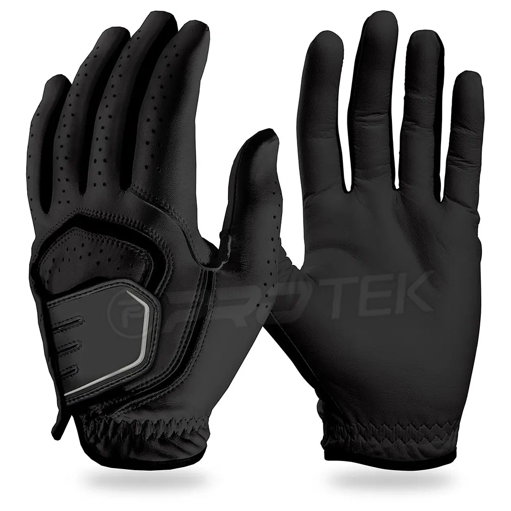 Top Selling Black Color leather golf gloves new fashion non-slip left-right handed grip wear flexible Golf Gloves