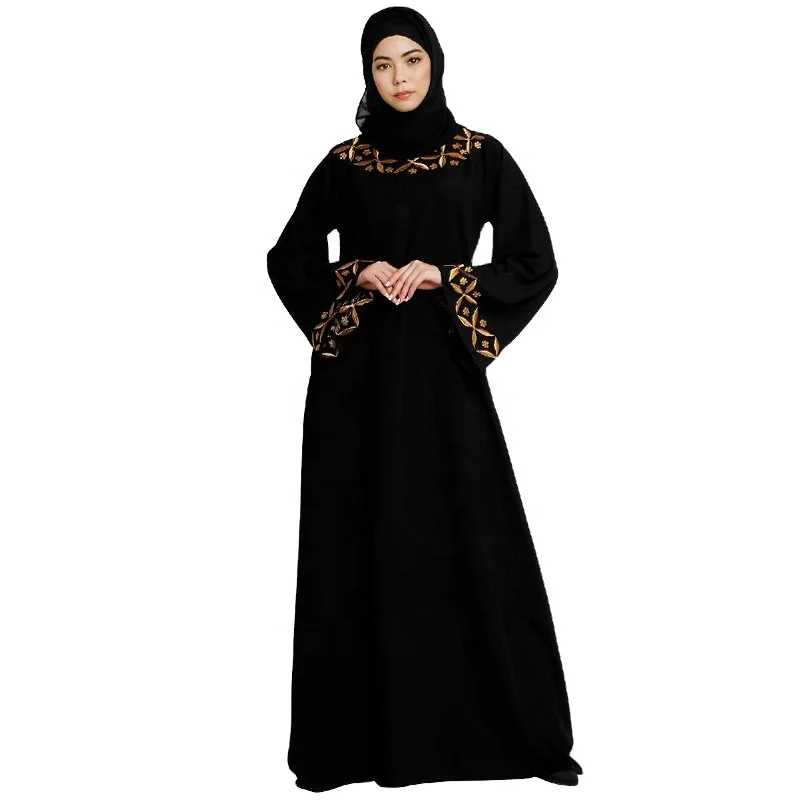 Plus Size Solid Color Saudi Turkish Dubai Elegant Kaftan Slik Dress Islamic Clothing Abaya Women Muslim Dresses
