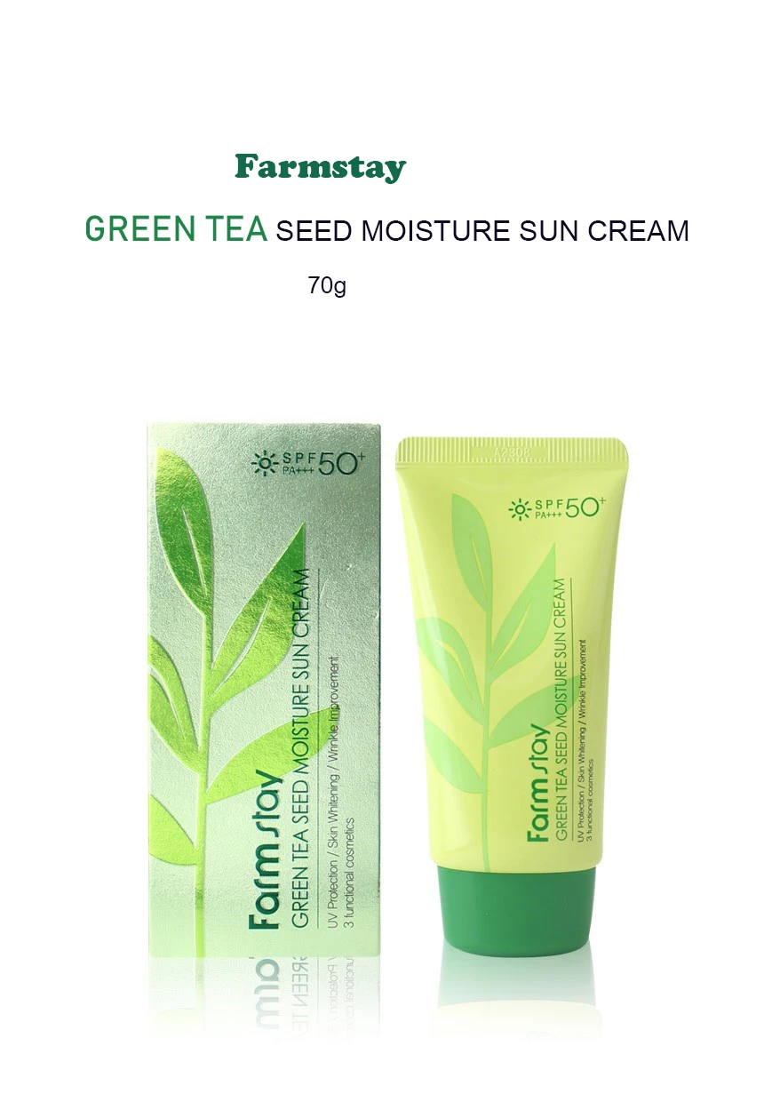 Farmstay Green Tea Seed sun block cream 70ml whitening wrinkle improvement, UV protection Korea Sun cream protect