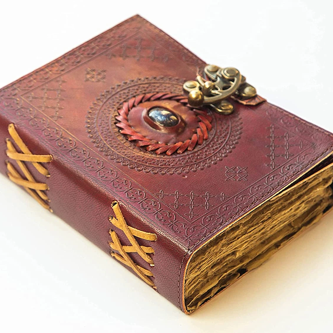 Vintage Leather Journal hand made Deckle Edge blank Paper Sketchbook Journal note books dairies for Women Men for gifting