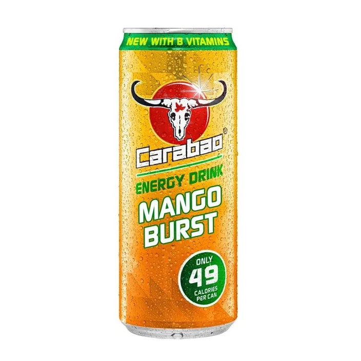 Энергетический напиток Carabao зеленое яблоко 12x330 мл низкокалорийный с низким содержанием сахара газированный фруктовый аромат