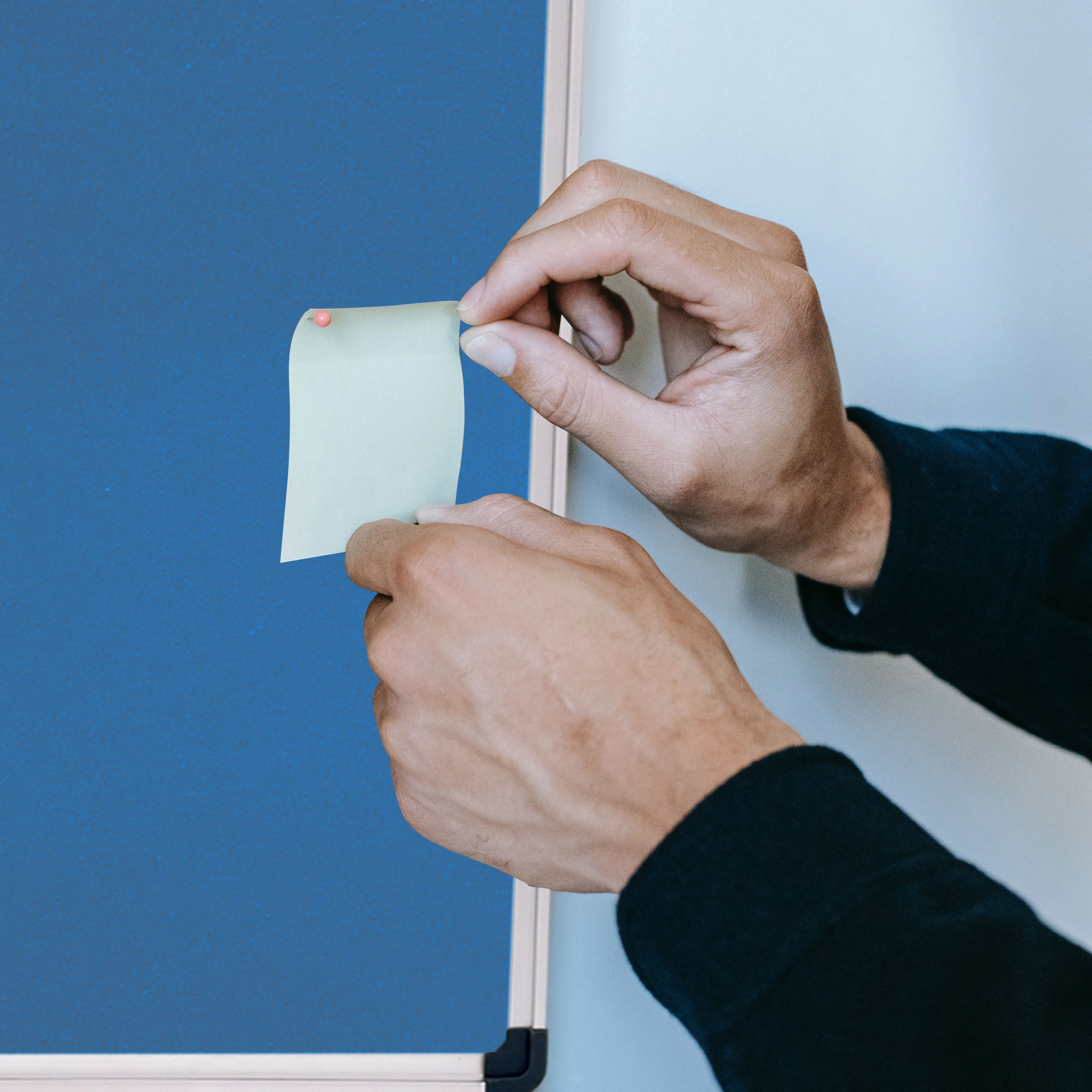 Blue fabric board bulletin notice board for office school