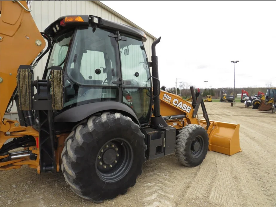 Fully Inspected 2017 4x4 Case 580SN WT Loader Backhoe with Enclosed Cab Bucket Heater Air Conditioning Two-speed