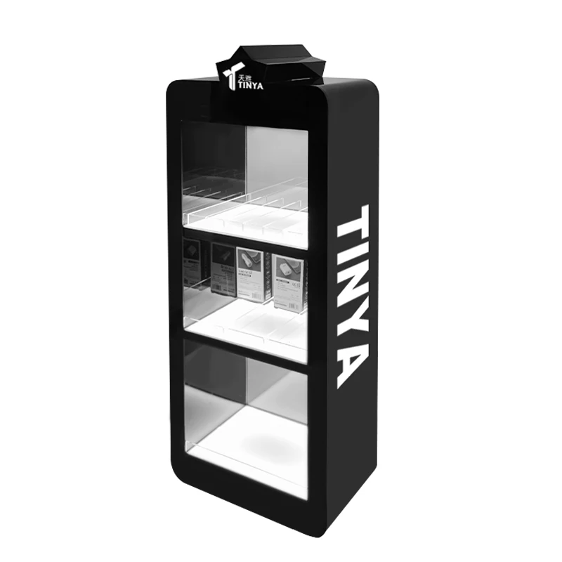 Fashion 3 Tiers LED Plexiglass Essential Oil Flavors Display Smoke Tobacco Showcase Acrylic Cigarette Lighter Display Racks