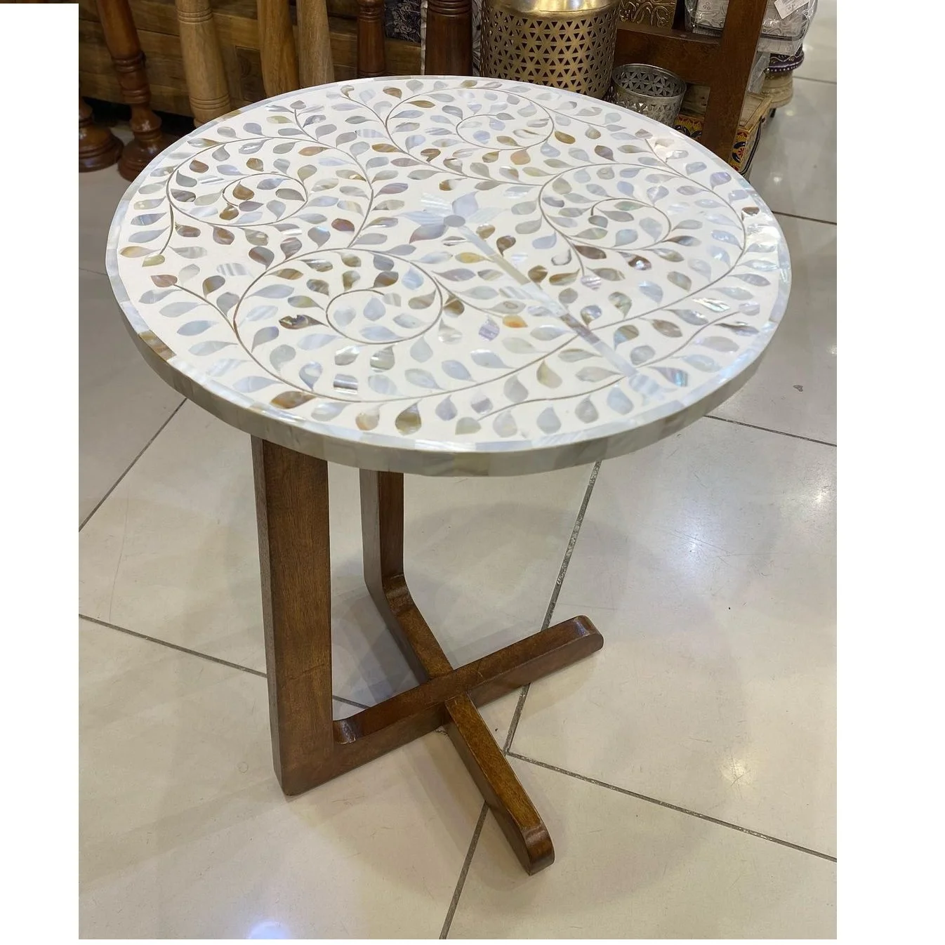 New design Round Mother of pearl Coffee Table Luxury Home Furniture Rustic Antique  Modern