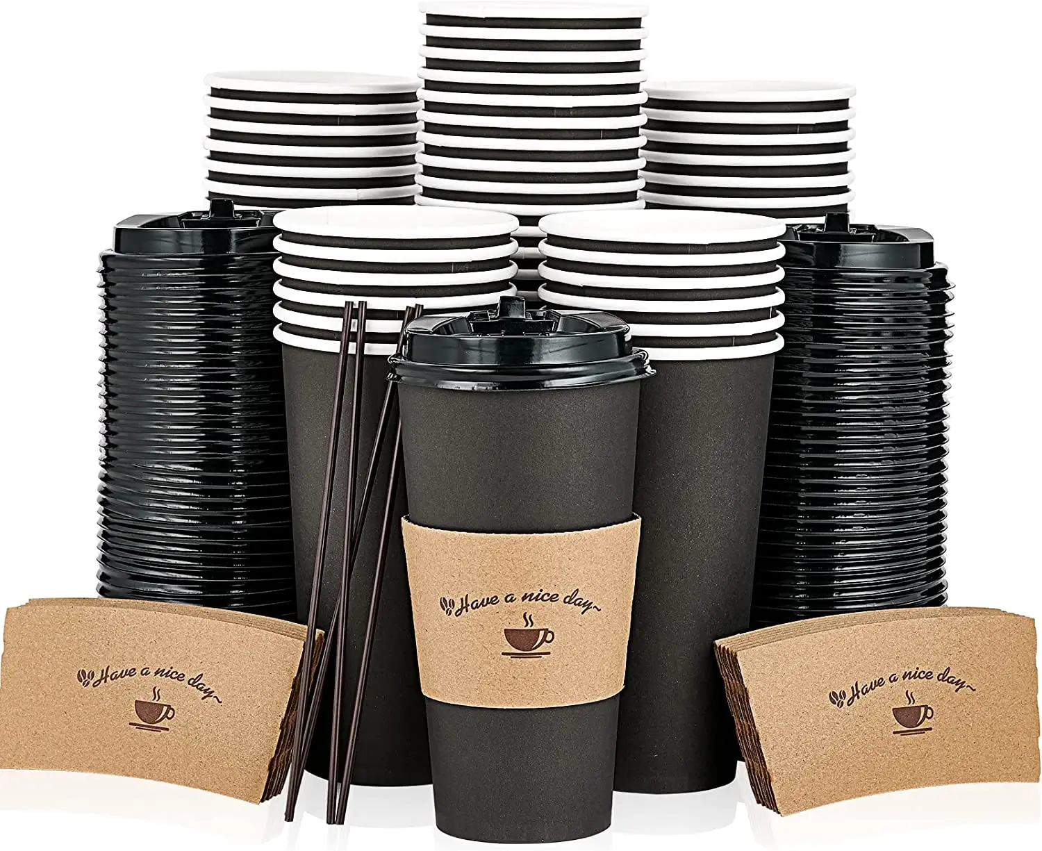 Custom Printed Logo Design Disposable Single Wall Black Paper Cup For Hot Drinking