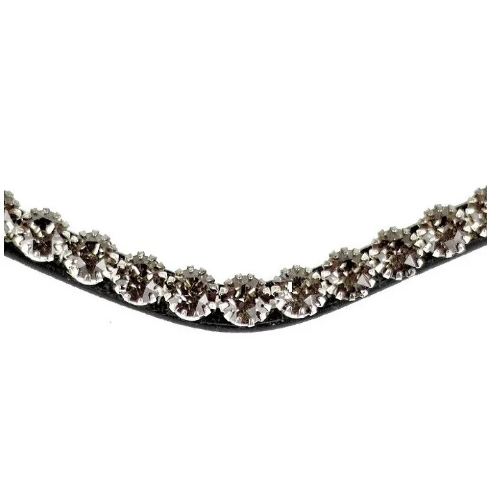 Equestrian Horse Leather Diamante Brow-band Bling White Diamond Crystals Single Layer OEM Accepted