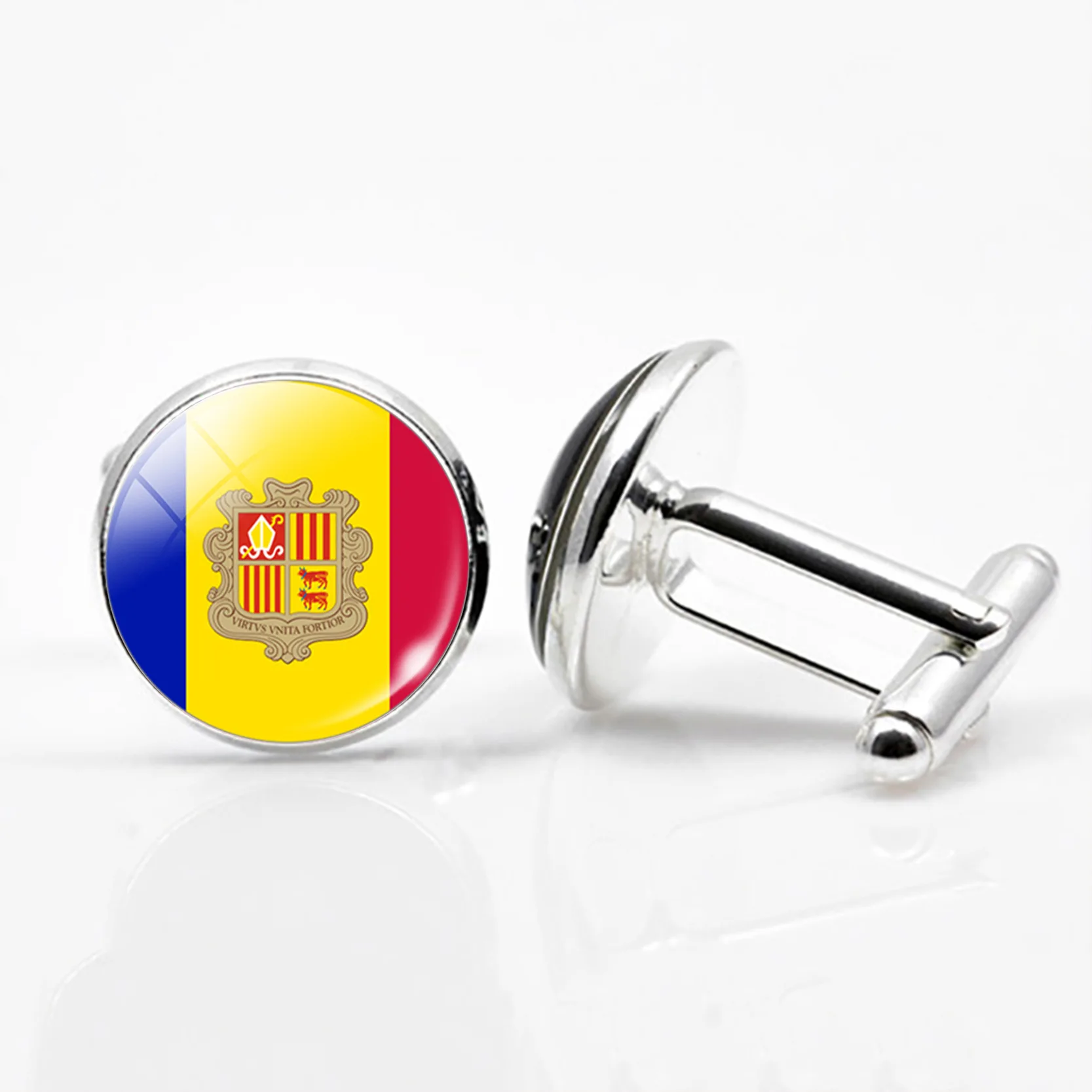 Customizable Country Flag Cufflinks High Quality Permata Alloy Shirts Accessories Cufflink for Men