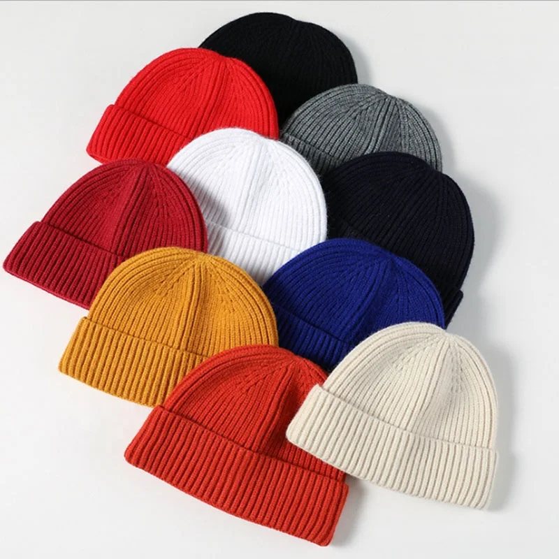 Solid Color Customized Unisex Winter Hats Custom Beanies Knitted High Quality