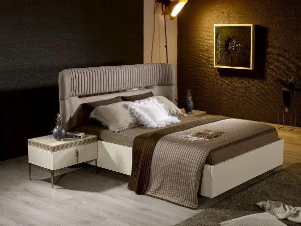 Luxury Design Verona Model Bedroom Furniture Set Elegant Style Dark Khaki Color Furniture Premium Quality - Made in Turkey