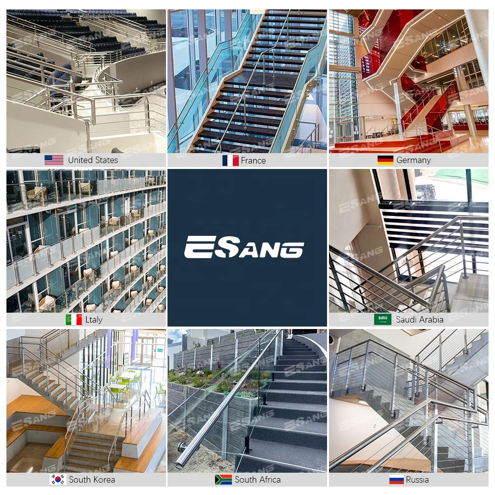 ESANG Outdoor Design Inox Rieles Y Barandillas Side Mount Deck Railing Stainless Steel Cable Railing Post
