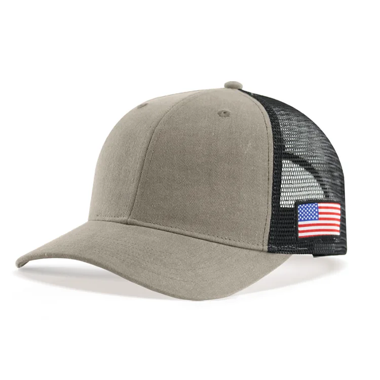 OEM 2022 Latest Modal Customized Baseball Caps With American Flag Mesh Hat 6 Panel Cotton Trucker Hat Cap