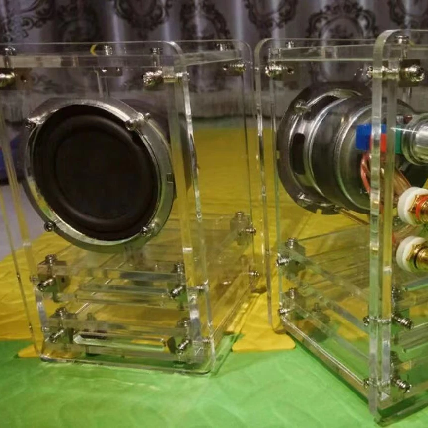 Hifi Acrylic box 2.75 inch Pc bookshelf computer desktop gaming active passive audio speakers mini home theater studio equipment