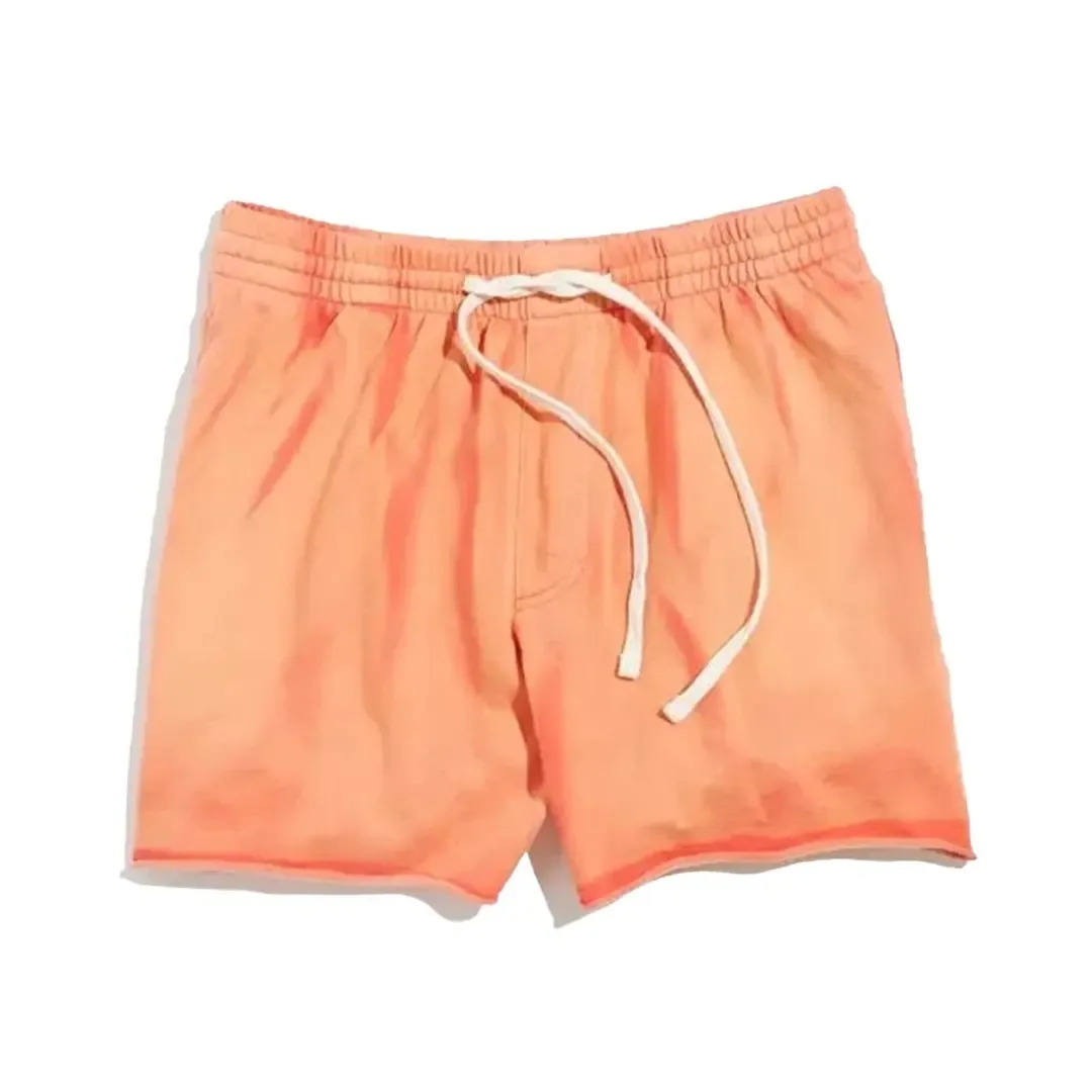 Men fashion acid wash Shorts Adjustable waist cords with rubberized tips side pockets acid wash shorts