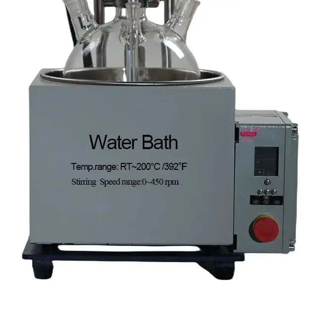 YUHUA Single Layer Glass Reactor with Water Oil Bath and Reflux Flask for Dissolution Physicochemical Reaction Factory price