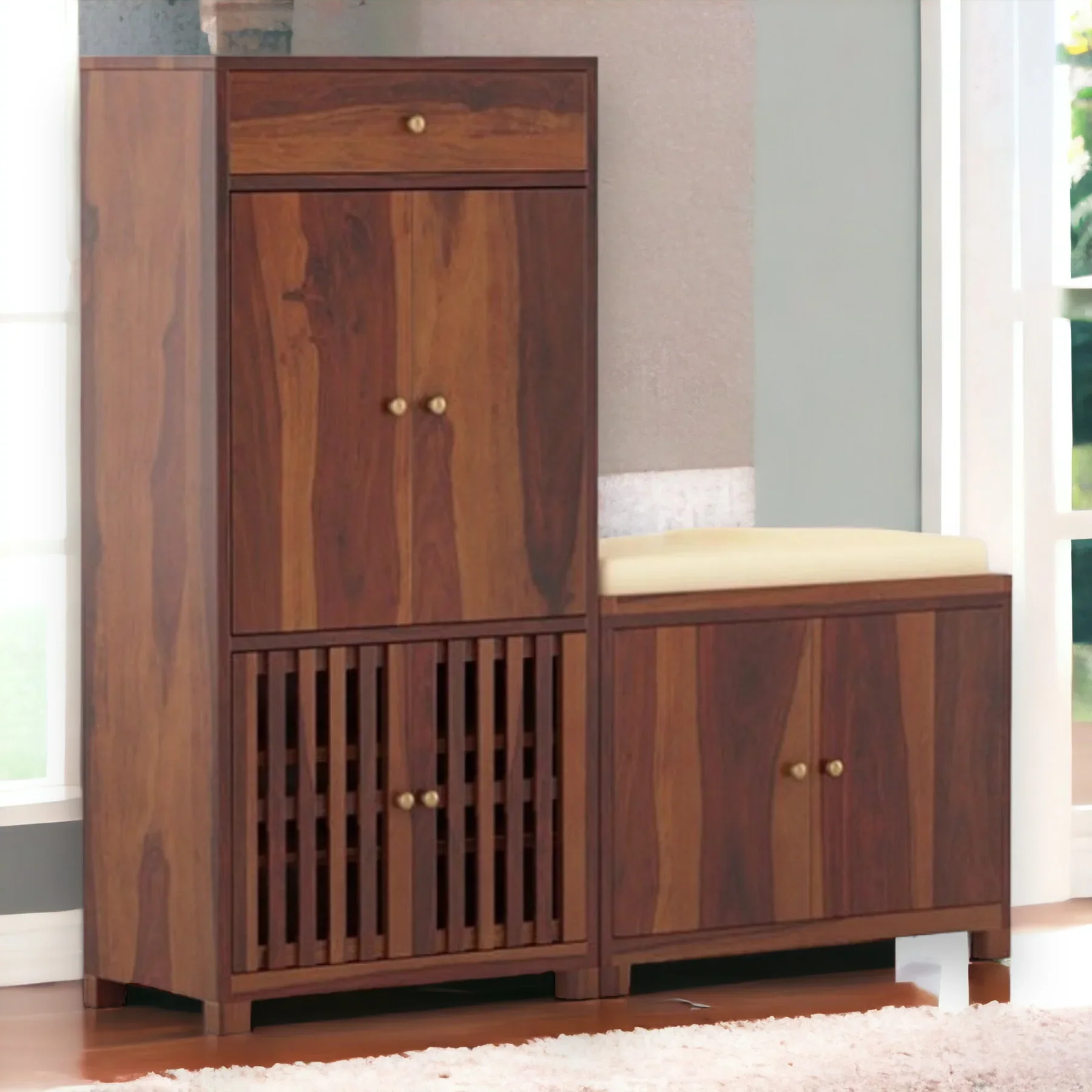 Современная и роскошная Твердая Полка для обуви из дерева металла sheesham мебели гостиной мебель лучшего качества