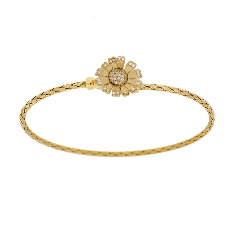 Fashion design Elegant Charm Bracelet Refined Braided Handmade tube Daisy motif Women Wholesale