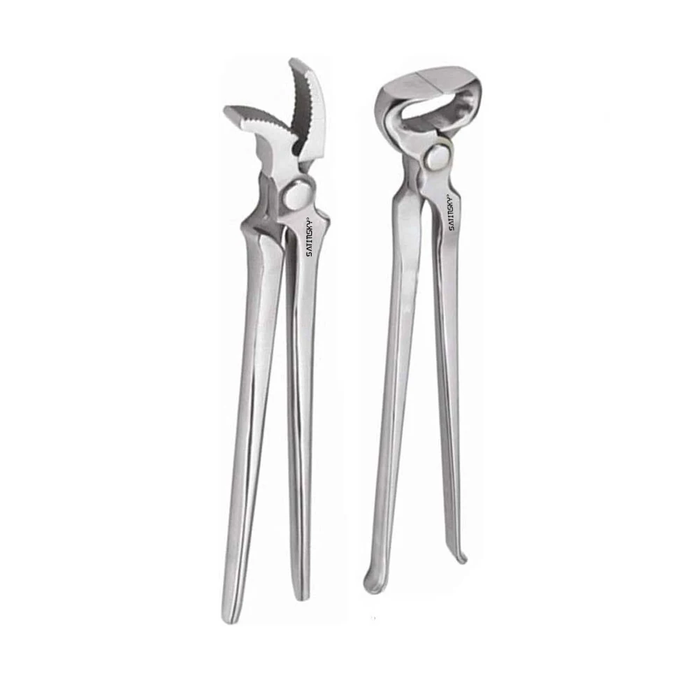 2 Pcs Set Farrier Horse Hoof Kit Nippers, Clincher Trimming Horse-shoe Nail Clincher Farrier Tools Animal Care Instruments
