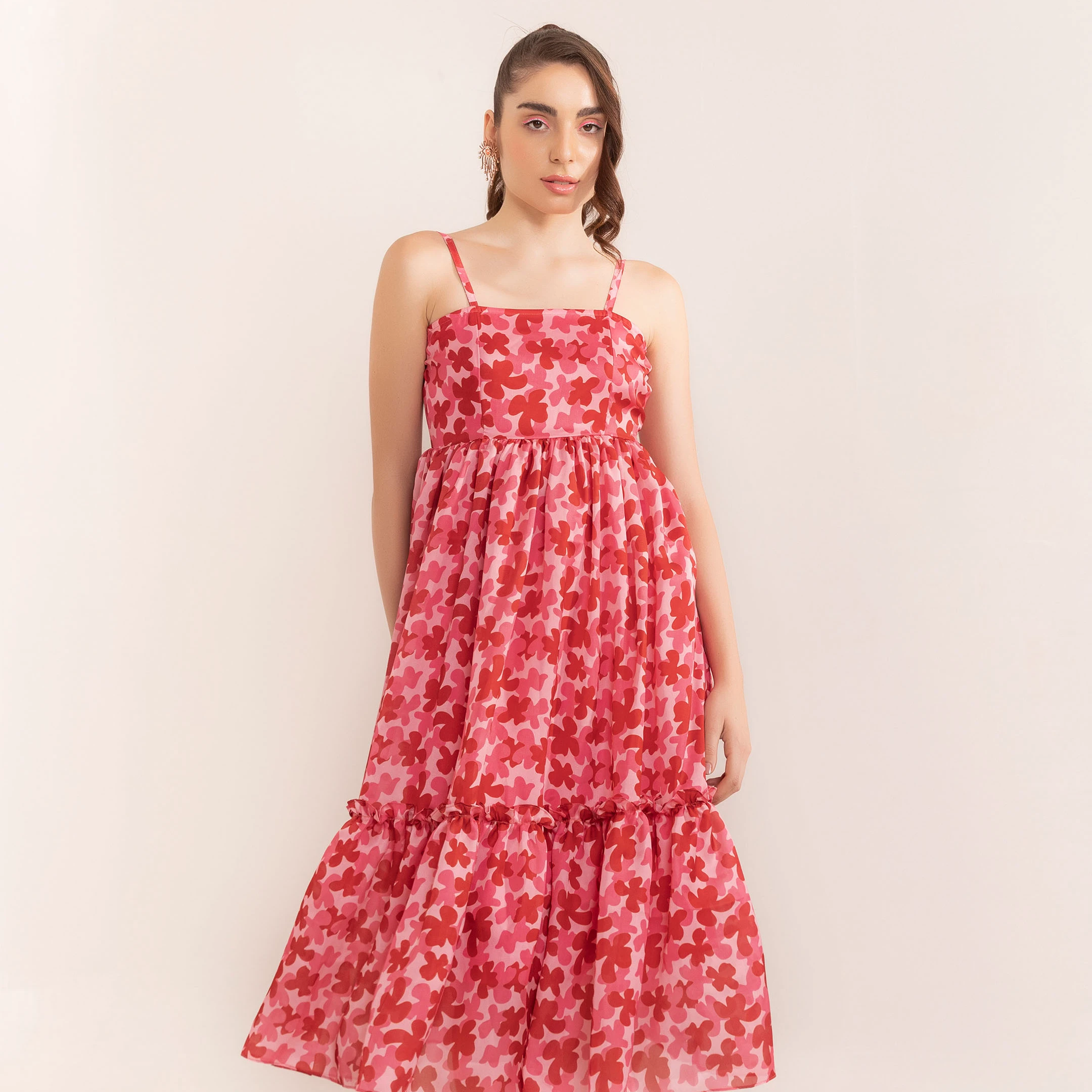 2024 New Arrival Trending Design Aurora Pink Floral Maxi Dress for Summer & Spring For Women And Girl At Wholesale Price