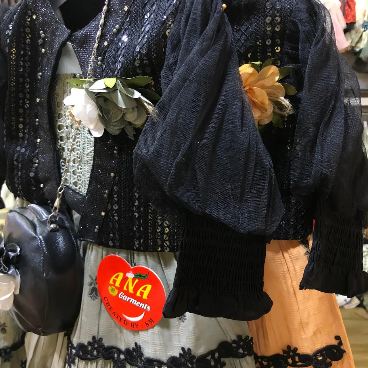 Black Koti cotton frock with bag dress designs fairy dress baby dresses new design baby girl clothes