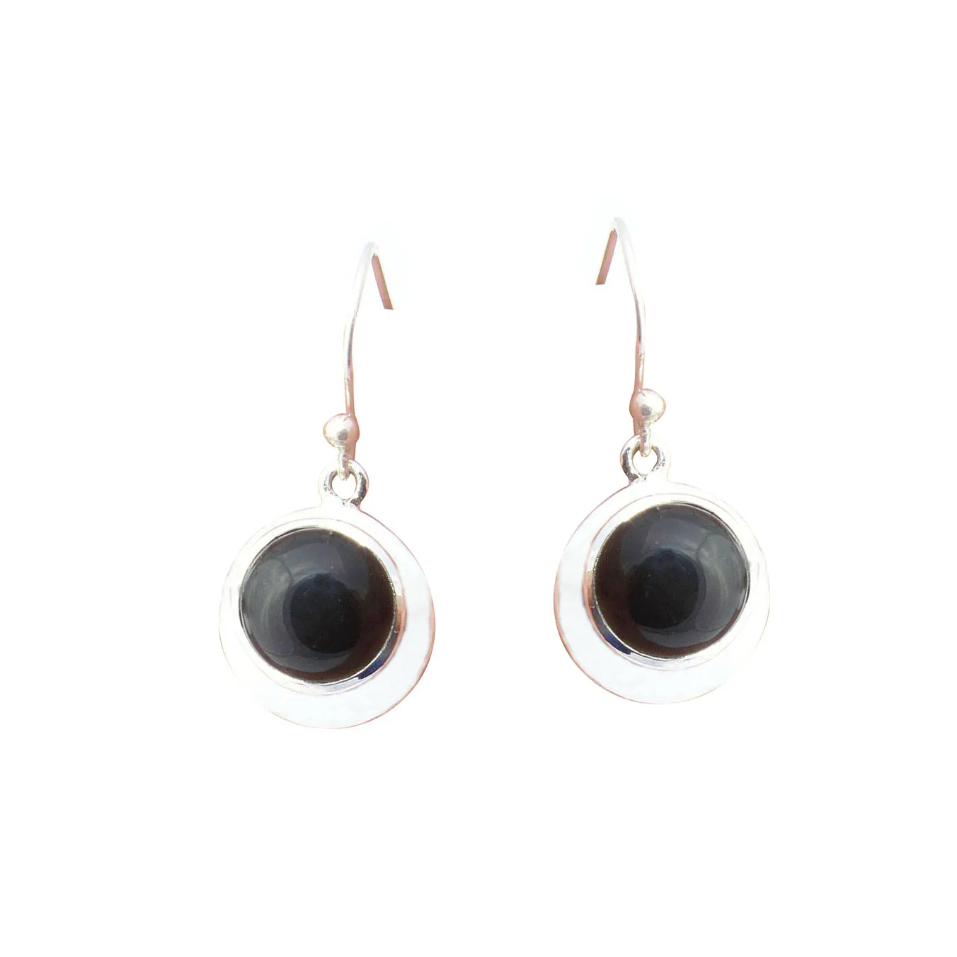 Black Onyx Earring 925 Sterling Silver Earring Handmade Silver Jewelry Black Semi Precious Cabochon Earring Solid Silver Gift.