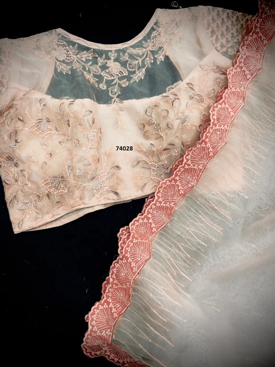 Indian Beautiful Silk Embroidery Work Chiffon Pink Saree With Blouse Pieces Design Sarees 2023 Pakistani Traditional Wear Saree