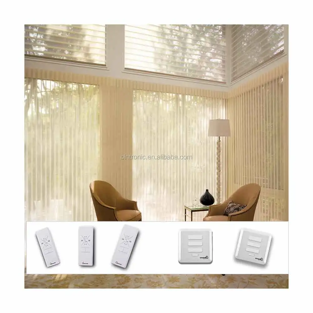 Bintronic Appliances for Home Interior Design Motorized Vertical Blinds Electric Office Door Blinds