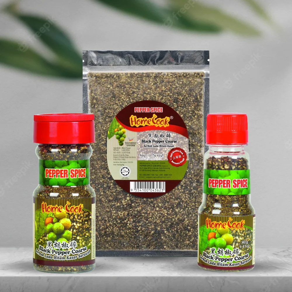Wholesale Price Coarse Black Pepper 50g Malaysia Crushed Black Pepper Black Pepper Chicken Seasoning Condiment Black Chili Herbs