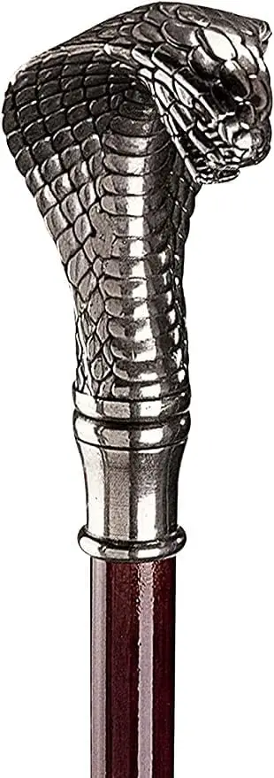 Handmade Brass 36'Chrome Cobra Head Handle With Natural Wooden Walking Stick Everyday Usable Walking Cane For Unisex Adult