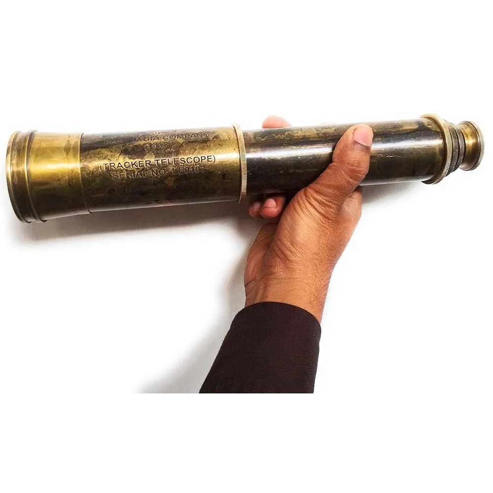 Nautical Vintage Spyglass Telescope Brass Marine navy nautical telescope single barrel with wooden tripod stand Best gift