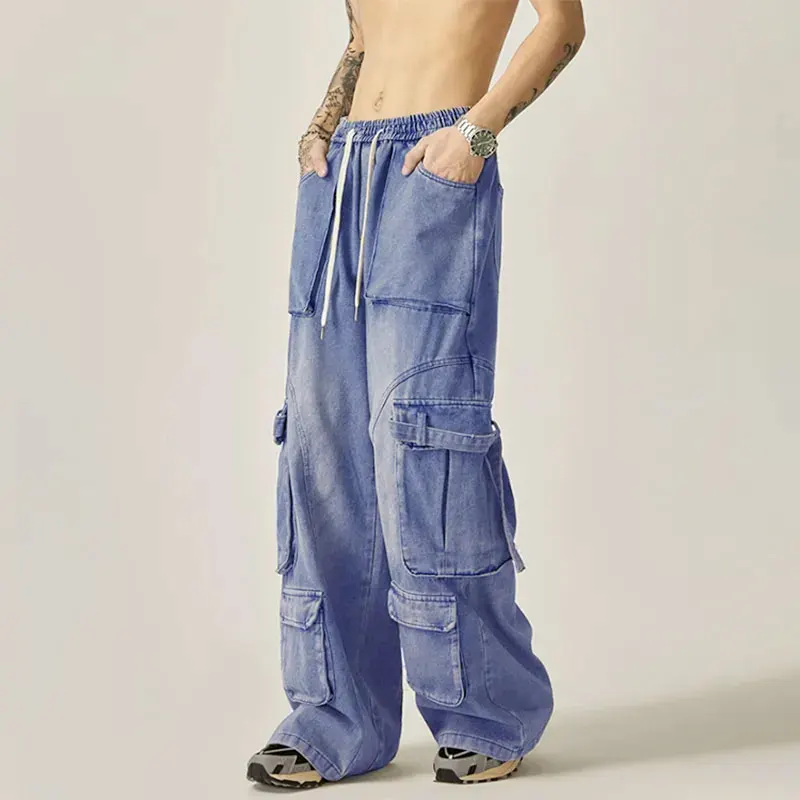 Бестселлер, мужские темные джинсы, американская уличная одежда, прямые джинсовые брюки из мягкой ткани с индивидуальным принтом, мужские джинсовые брюки Fpr