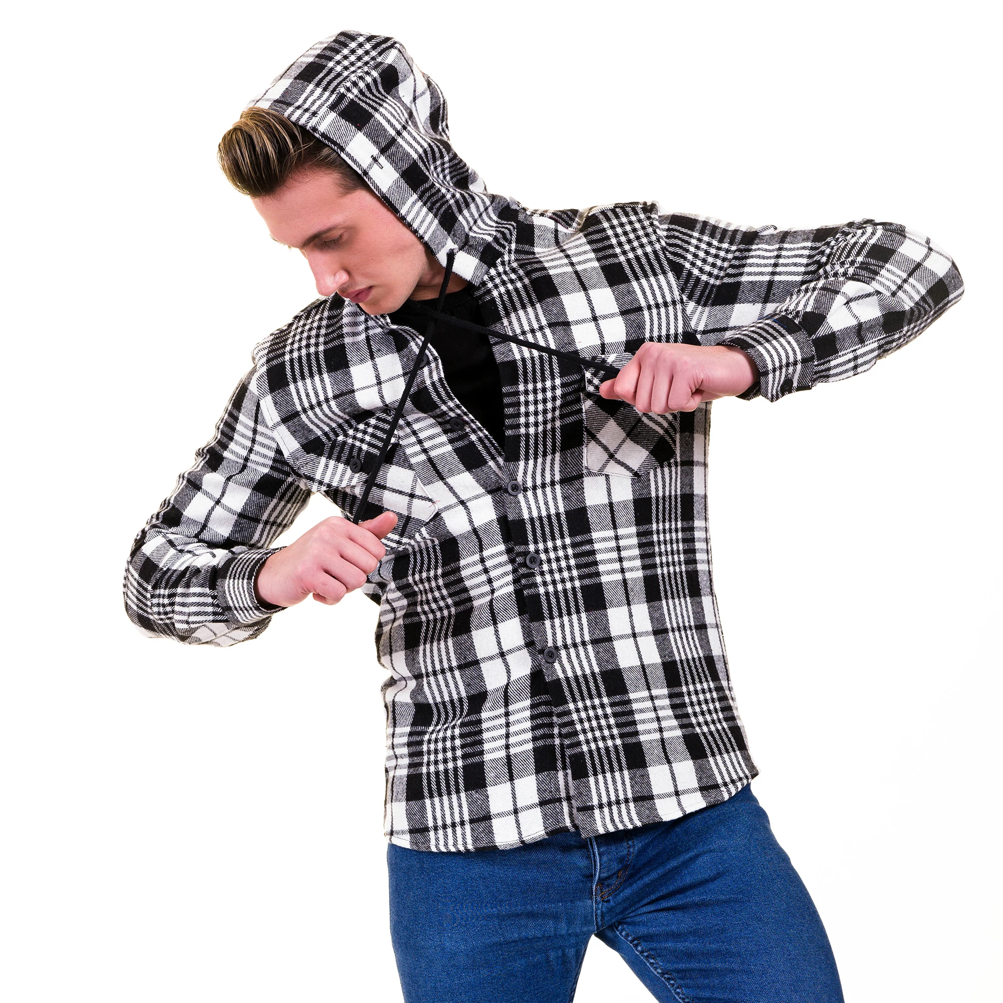 Custom Casual Plaid Pattern Red And Black Color 100% Cotton Soft Breathable Popular Style Long Sleeve Shirts