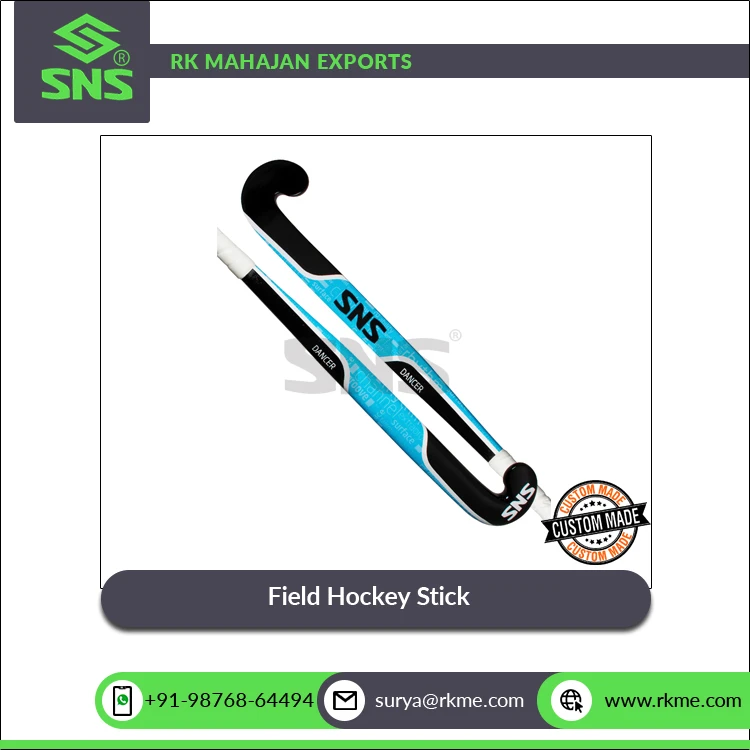 Premium PU Paint Finish 7-ply Laminated Blade and 3-ply Laminated Handle Wooden Field Hockey Stick from Indian Supplier