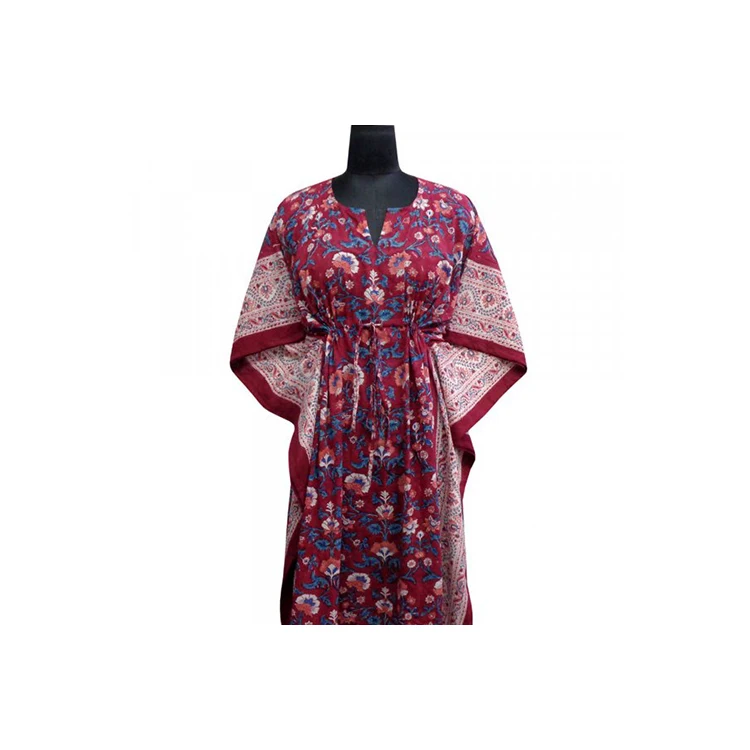 Caftan уличное платье-Кафтан свободного размера индийское длинное платье с принтом ручной работы кафтан домашняя одежда из мягкой хлопчатобумажной вуали распродажа