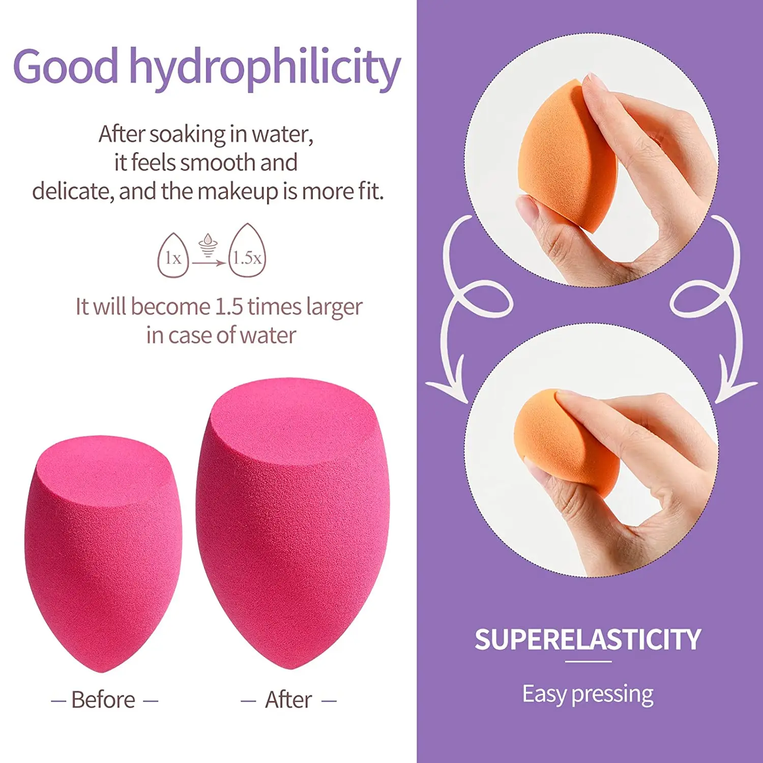 New Arrivals Cosmetic Powder Puff In Private Label Egg Shaped Best Sellers Teardrop Makeup Sponge