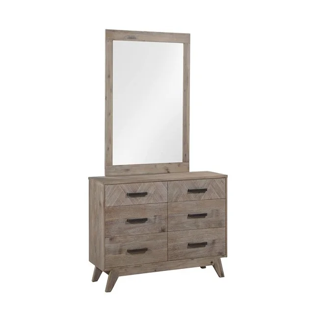 Dresser 6 drawers Mirror bedroom Design Home Furniture Queen Size Frame Luxury Bedroom Set Amazon brand Vietnam Manufacturer