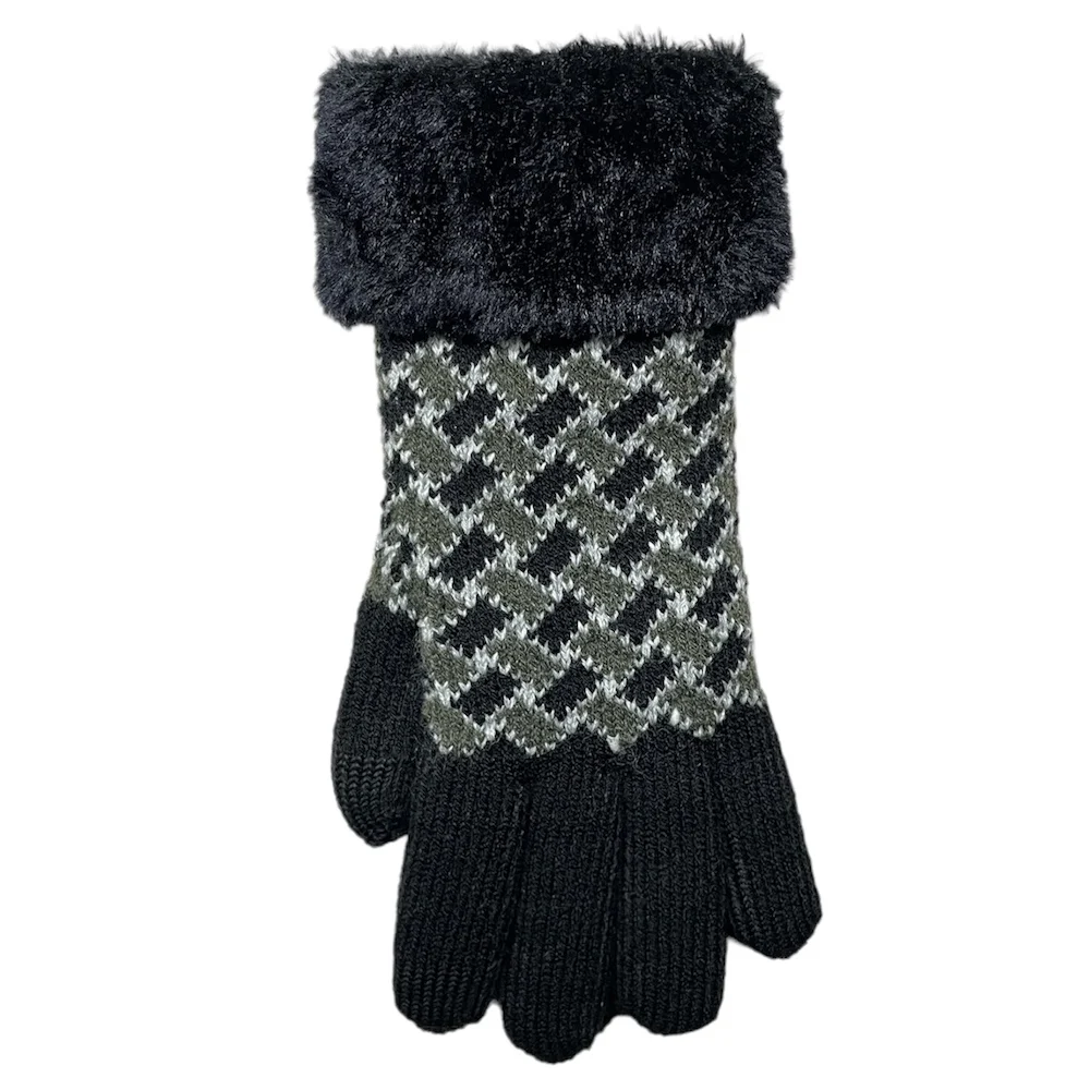 faux fur cuff gloves winter