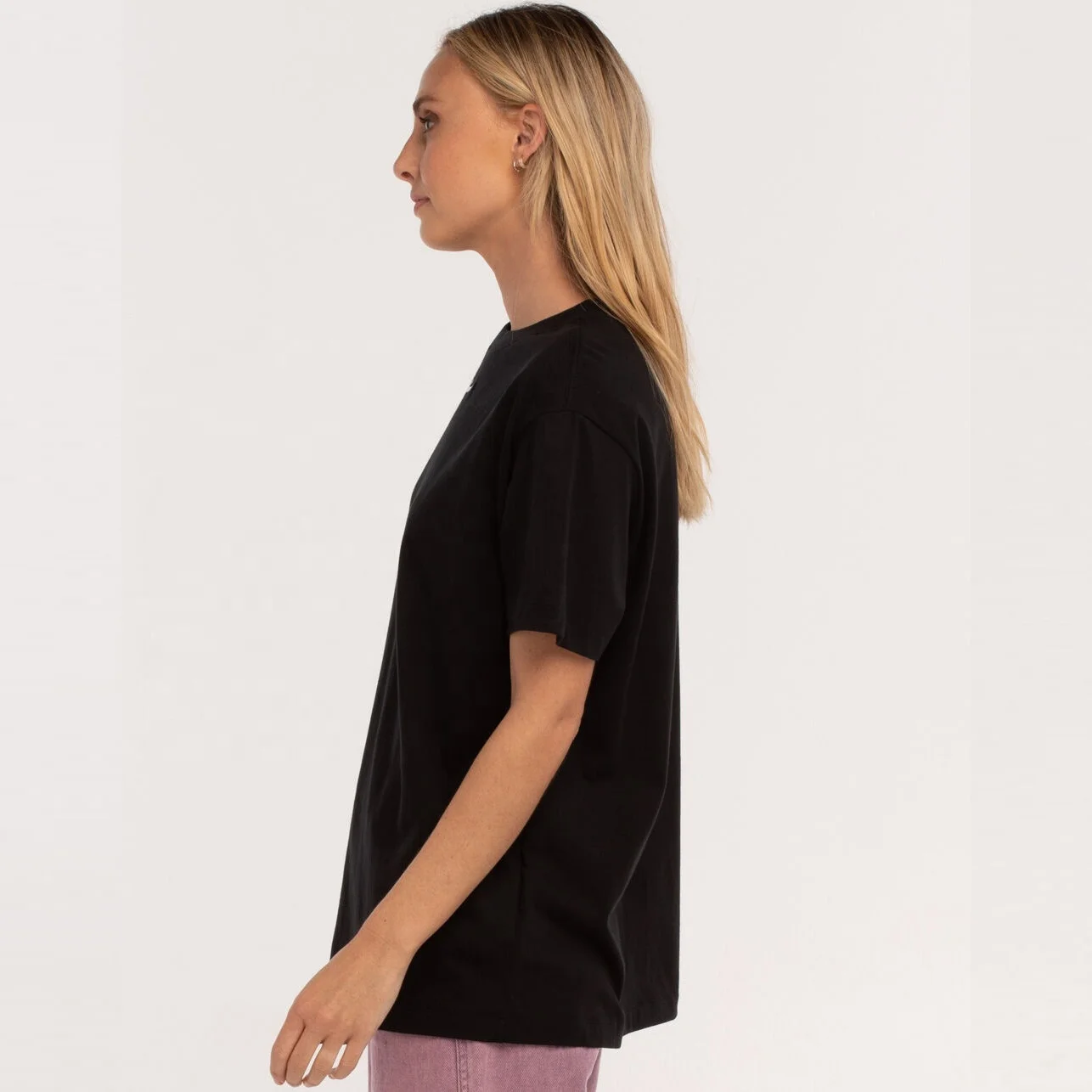 Women Black Oversized T-Shirt, Soft Cotton Shirt, Loose Casual Short Sleeve Tie Dye Tops Tees, Blank TeeShirts