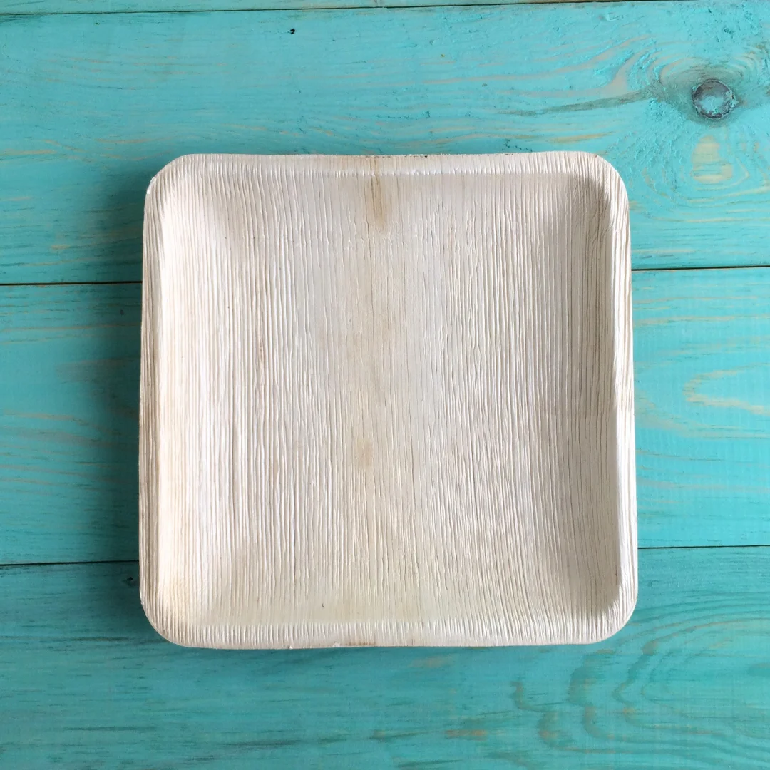 Areca Palm Leaf Disposable Square Plates/Tray/Dishes | 9 Inch ( 23 Cm) | 100% Biodegradable | Natural & Eco-friendly