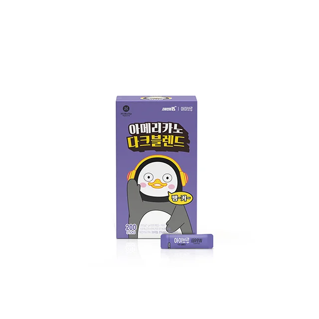 Korea Mcnulty Premium Micro Grinding Chocolate Brazil Instant Black Coffee iBrew x Pengsoo Dark Blend 200 Sachets(Sticks)