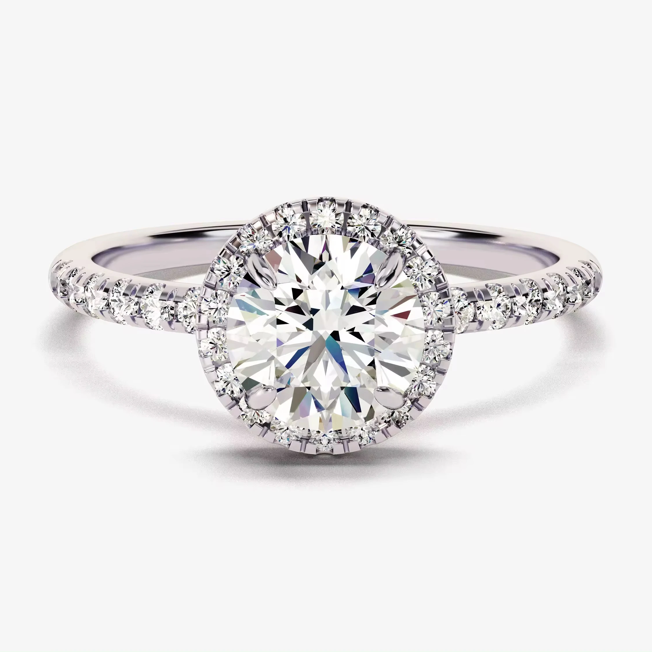 Halo Engagement Diamond Ring 1 CT Round Cut Diamond Ring 14k 18K Gold Lab Diamond Promise Ring